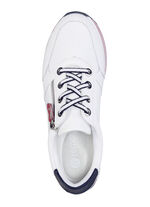 Remonte Sneaker aus beschichtetem Leder mit Textilbesatz WEISS-MARINE-ROT