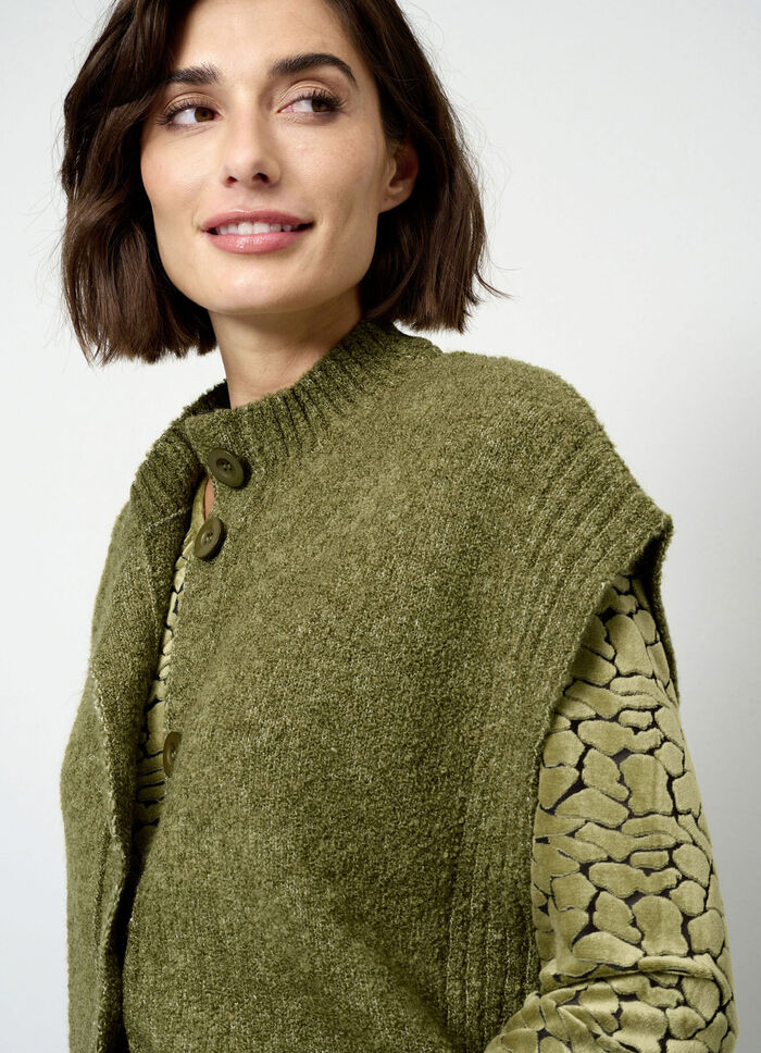 Strickweste aus Bouclé-Melangegarn 