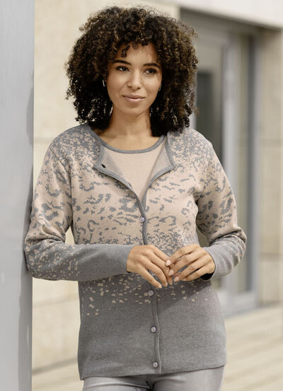 Strick-Twinset in Jacquard-Dessin 