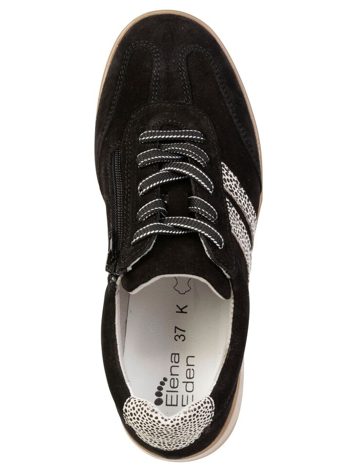 ELENA EDEN, trendige Damen-Sneaker, Weite K, mit herausnehmbarem Fu&szlig;bett SCHWARZ-BEIGE