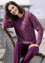 Pullover aus hochwertigem Bouclégarn MAGENTA-LILA-MULTICOLOR
