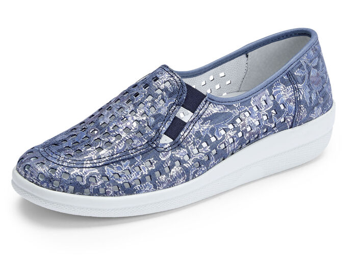 ELENA EDEN, sommerliche Damen-Slipper, Weite G, mit herausnehmbarem Fußbett JEANS