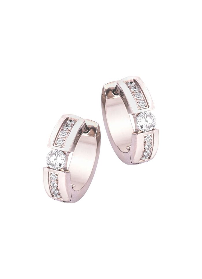 Elegante Klappcreolen mit synth. Zirkonia 