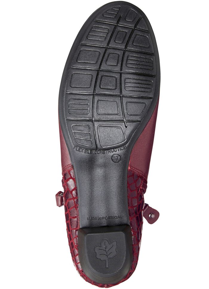 ELENA EDEN, elegante Damen-Stiefeletten, Weite G, mit herausnehmbarem Fu&szlig;bett BURGUND