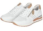 Remonte Sneaker mit unterlegter Zierlochung WEISS-SAND