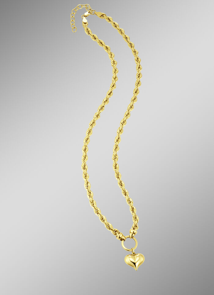 Kordelkette mit Herz-Anhänger 
