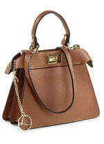 Laurina, Mini-Tasche, Damen, mit abnehmbarem, verstellbarem Umhängeriemen COGNAC