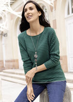 Pullover mit Glitzereffekt an den Rollkanten