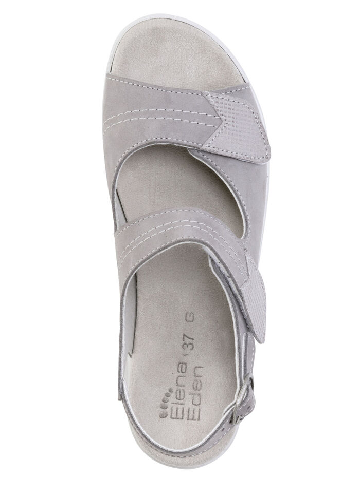ELENA EDEN, bequeme Damen-Sandalen, Weite G, mit herausnehmbarem Fußbett GRAU