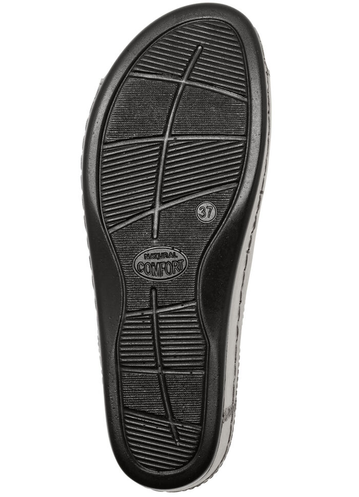 Pantolette mit Leder-Tieffußbett ANTIKBRONZE
