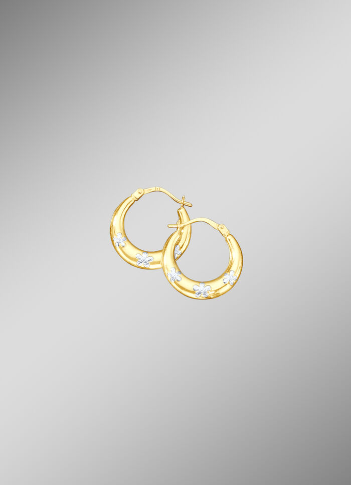 Creolen mit Wei&szlig;goldbl&uuml;ten 