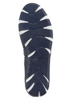 Gemini Slipper mit dezenter Knitter-Struktur und bunten Leder-Blüten MARINE