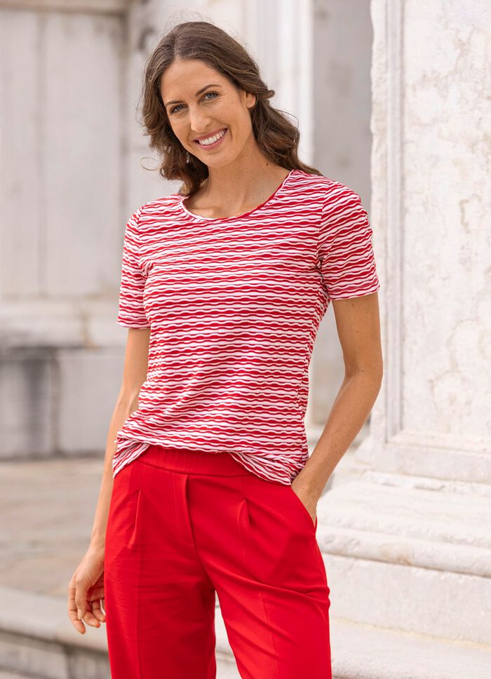 Shirt in geringelter Optik in 2 Farben 