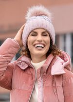 Warme Damen-Mütze, mit Umschlag ROSÉ