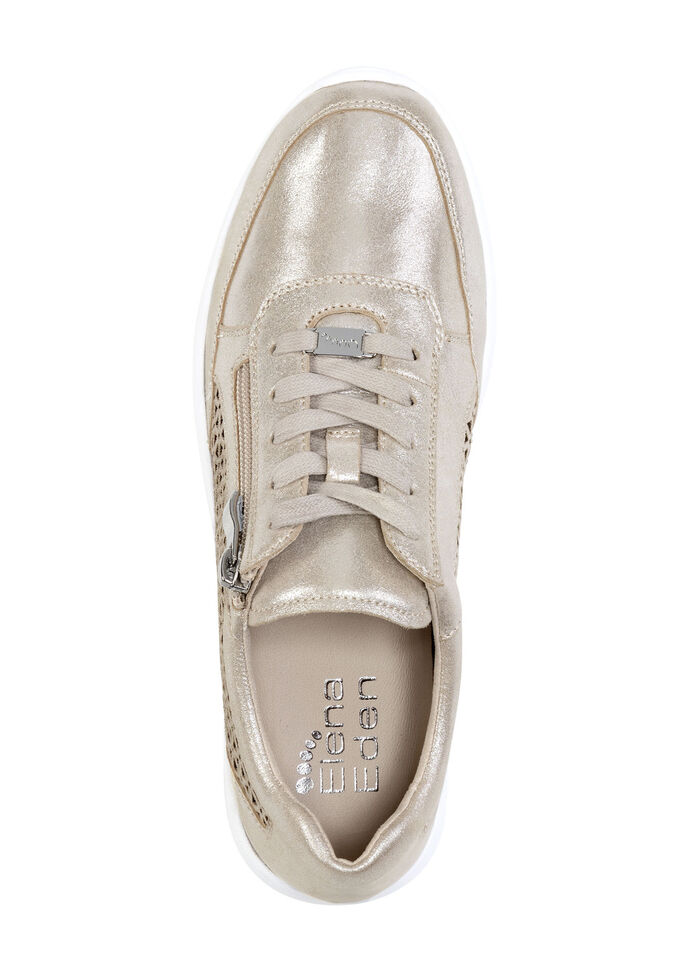 ELENA EDEN, sommerliche Damen-Sneaker, Weite G, mit herausnehmbarem Fußbett MATTGOLD