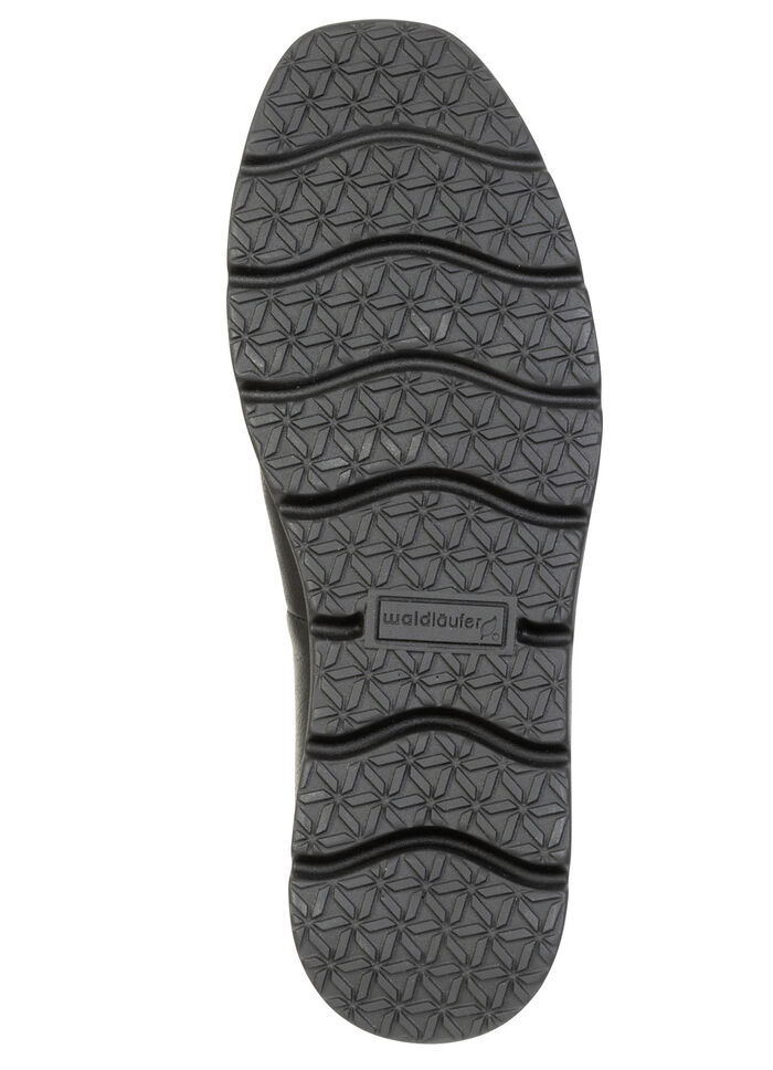 Waldläufer, bequeme Damen-Slipper, Weite H, mit herausnehmbarem Fußbett SCHWARZ