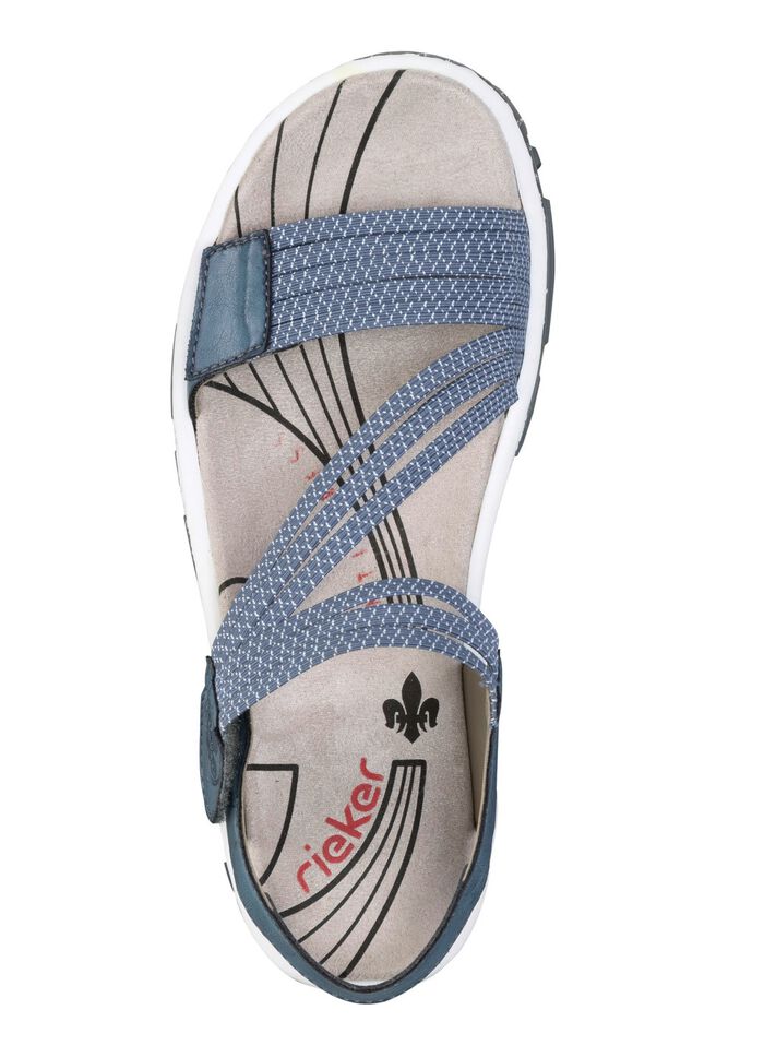Rieker, sportliche Damen-Sandalen, mit zwei Klettspangen BLAU