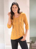 Shirt mit kontrastfarbenen Zierpl&auml;ttchen in 2 Farben 