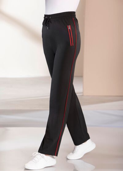 Freizeithose mit Kontrastpaspel 