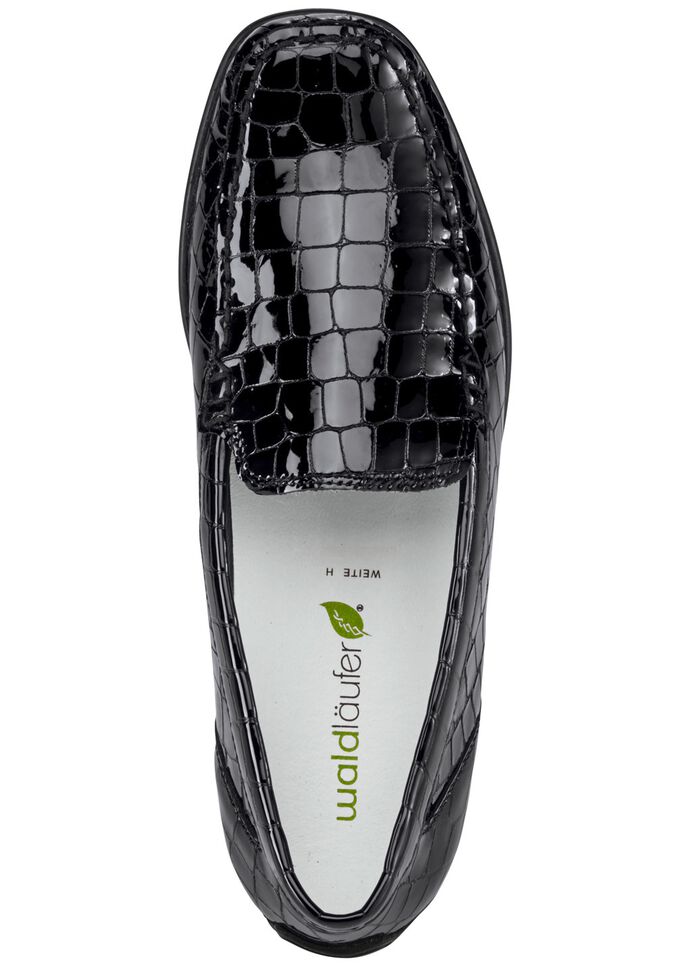 Waldl&auml;ufer, stilvolle Damen-Slipper, Weite H, mit herausnehmbarem Fu&szlig;bett SCHWARZ