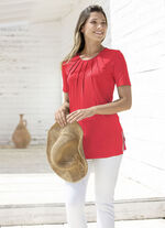 Unifarbene Shirt-Tunika KORALLE