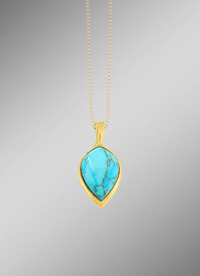 Vergoldeter Anh&auml;nger mit T&uuml;rkis 