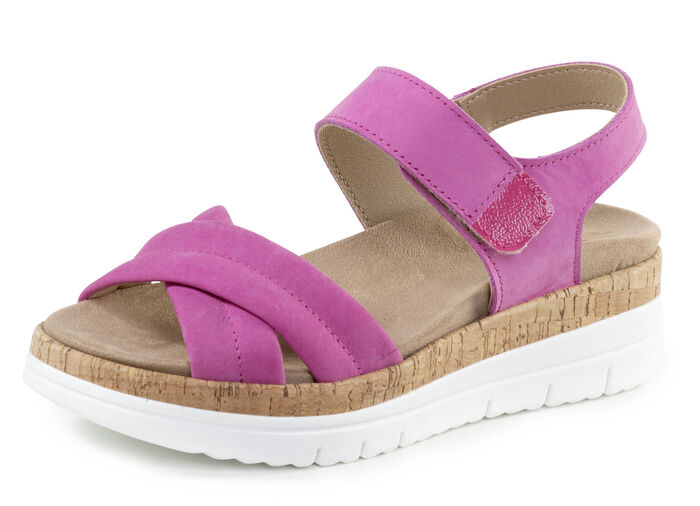 ELENA EDEN, bequeme Damen-Sandalen, Weite H, mit herausnehmbarem Fußbett PINK