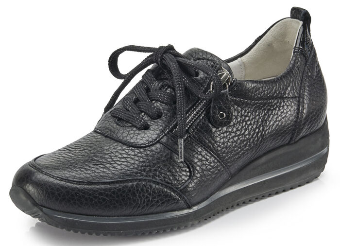 Waldläufer, leichte Damen-Sneaker, Weite H, mit herausnehmbarem Fußbett SCHWARZ