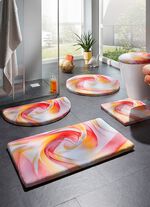 Traumhaft weiche, bedruckte Badvorleger ROT-GELB