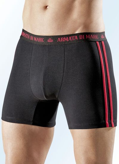 Viererpack Pants, uni mit Kontraststreifen 