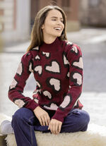 Pullover mit Herzmotiven 