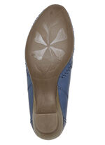 ELENA EDEN Mokassin-Pumps mit Metallic-Lederbesätzen BLAU