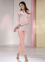 Schlafanzug, langarm mit Knopfleiste APRICOT-BUNT