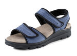 ELENA EDEN Sandale aus weichem Nubukleder und schwarzem Elastikmaterial JEANS