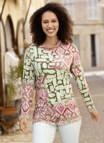 Shirt mit Allover-Druck ROSÉ-MINT-KHAKI