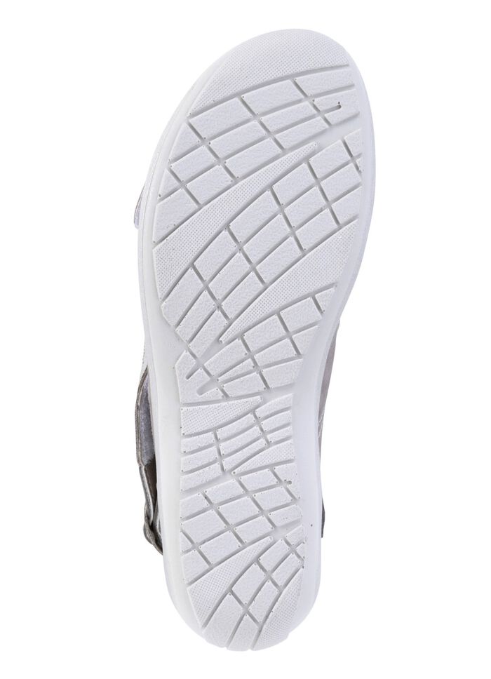 ELENA EDEN, bequeme Damen-Sandalen, Weite G, mit herausnehmbarem Fu&szlig;bett GRAU