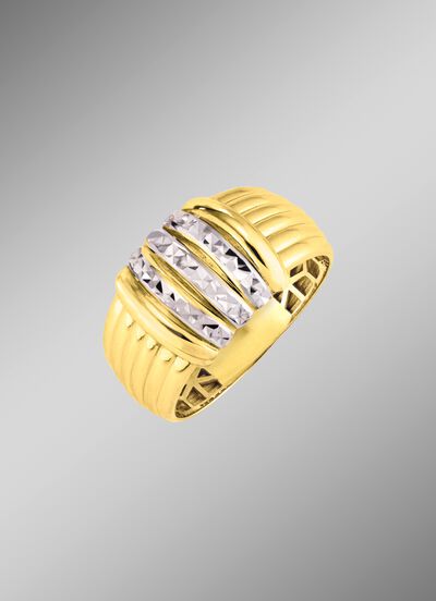 Diamantierter Damenring in Bicolor 
