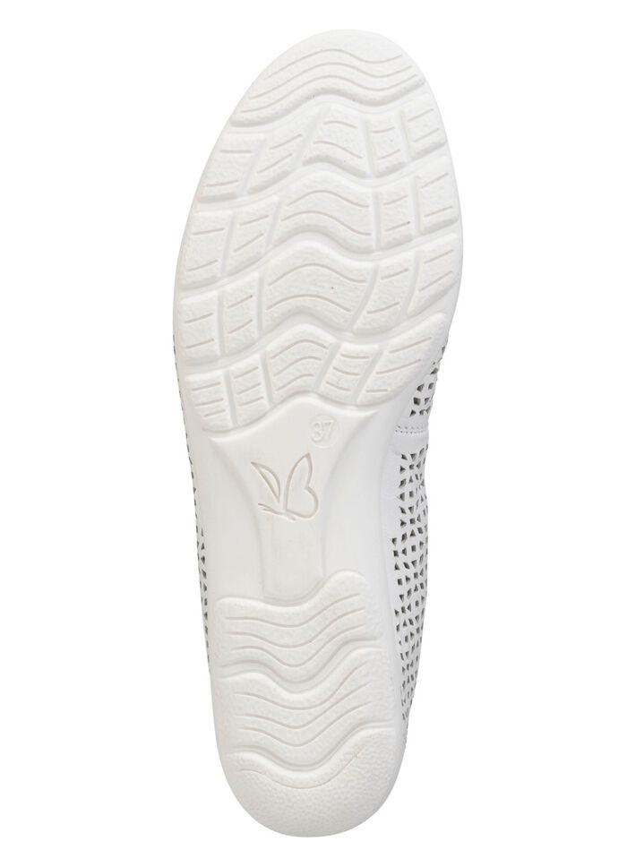 Caprice, sommerliche Damen-Ballerinas, Weite G, mit Gummizug WEISS