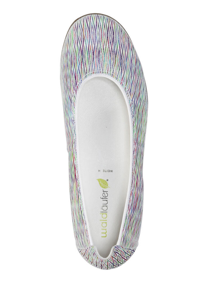 Waldläufer Ballerinas aus Nubukleder WEISS-BUNT