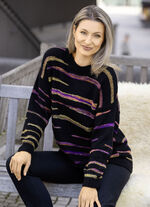 Pullover mit Intarsienstreifen 