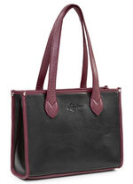 Laurina, Tasche, Damen, aus Leder SCHWARZ-BORDEAUX