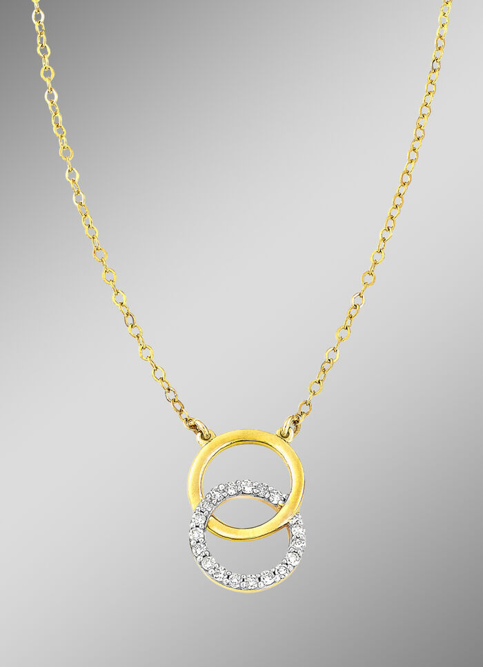 Moderne Halskette mit 18 Diamanten 