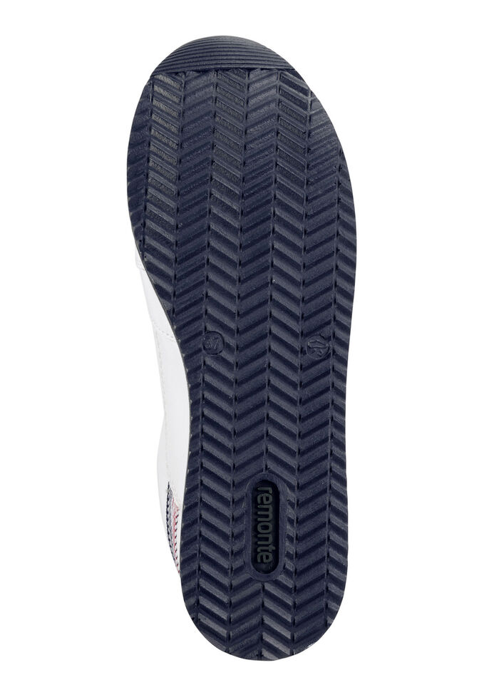 Remonte Sneaker aus beschichtetem Leder mit Textilbesatz WEISS-MARINE-ROT