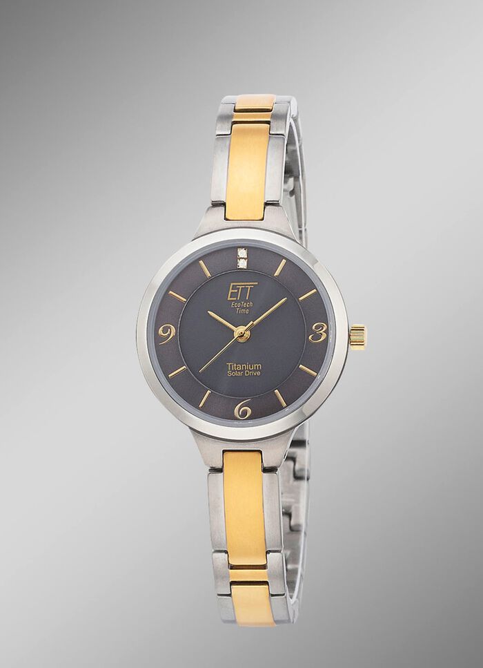 ETT-Solar-Damenuhr mit Titanbandgeh&auml;use 
