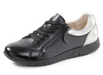 ELENA EDEN, bequeme Damen-Sneaker, Weite G, mit herausnehmbarem Fußbett SCHWARZ-SILBER
