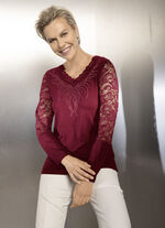 Shirt-Tunika mit edler Spitze BORDEAUX