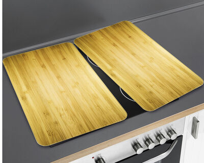 Herdabdeckplatten in Holzoptik, 2er-Set 