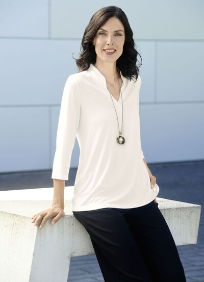 Shirt-Tunika mit Stehkragen  Shirt-Tunika mit Stehkragen