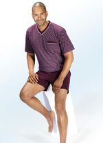 Shorty mit V-Ausschnitt und Brusttasche 