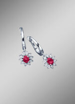 Ohrringe mit echt Rubin und Diamanten 